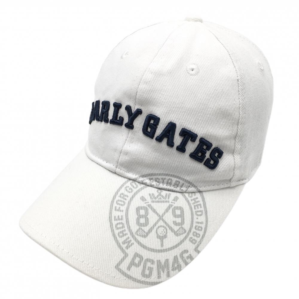 パーリーゲイツ キャップ 白×ネイビー 立体ロゴ刺しゅう 汗取りパッド FR   ゴルフウェア PEARLY GATES