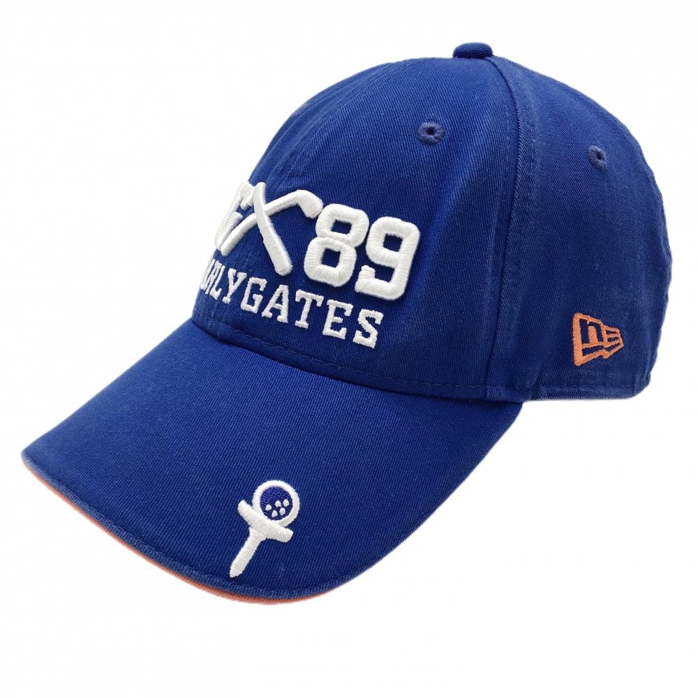 パーリーゲイツ×ニューエラ キャップ ブルー×白 立体ロゴ FR   ゴルフウェア PEARLY GATES