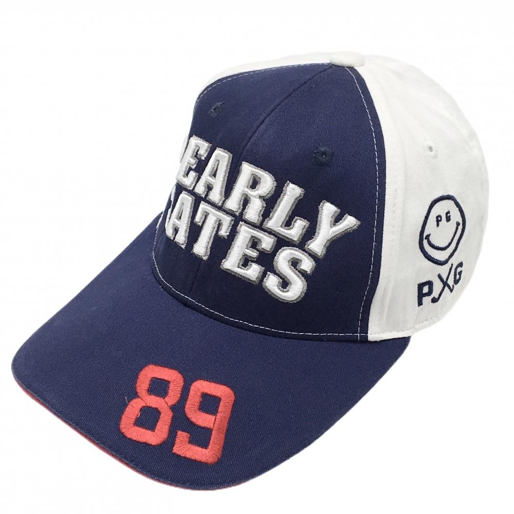パーリーゲイツ キャップ ネイビー×白 立体ロゴ ニコちゃん スマイル M   ゴルフウェア PEARLY GATES