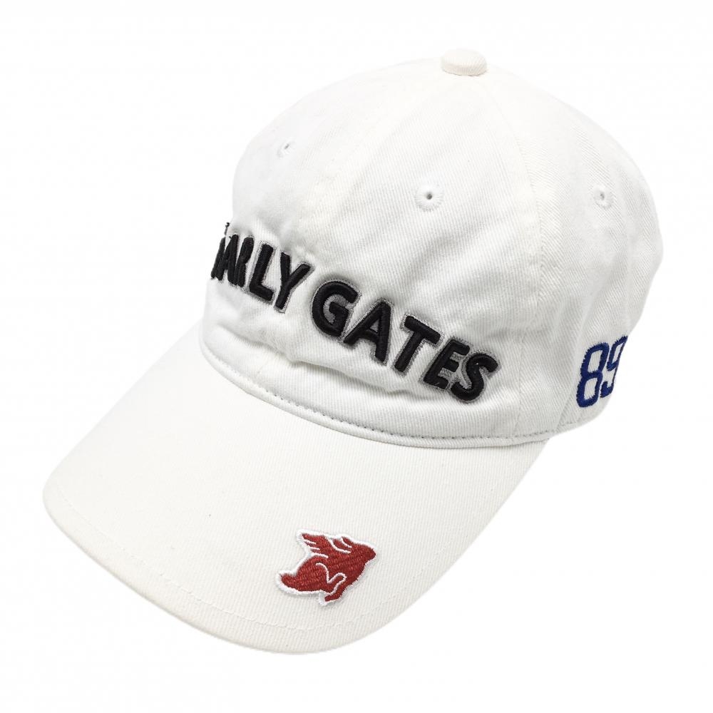 パーリーゲイツ×くまモン キャップ 白×黒 ニコちゃん スマイル FR   ゴルフウェア PEARLY GATES