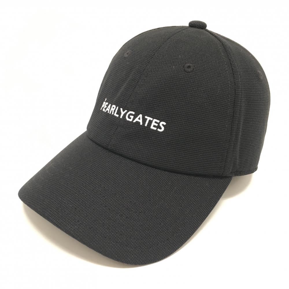 【美品】パーリーゲイツ キャップ 黒×白 ロゴ刺しゅう  FR   ゴルフウェア PEARLY GATES