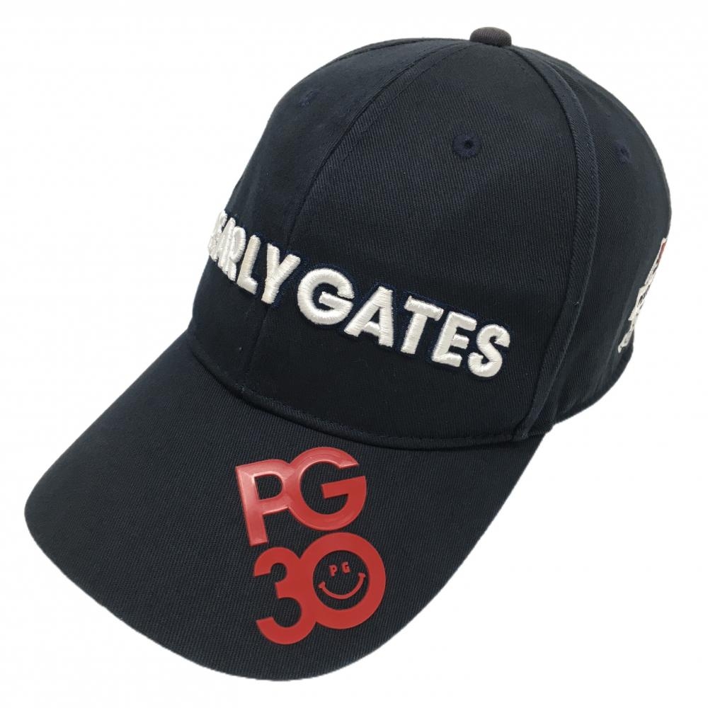 パーリーゲイツ キャップ ネイビー×白 立体ロゴ 30周年 ニコちゃん FR   ゴルフウェア PEARLY GATES