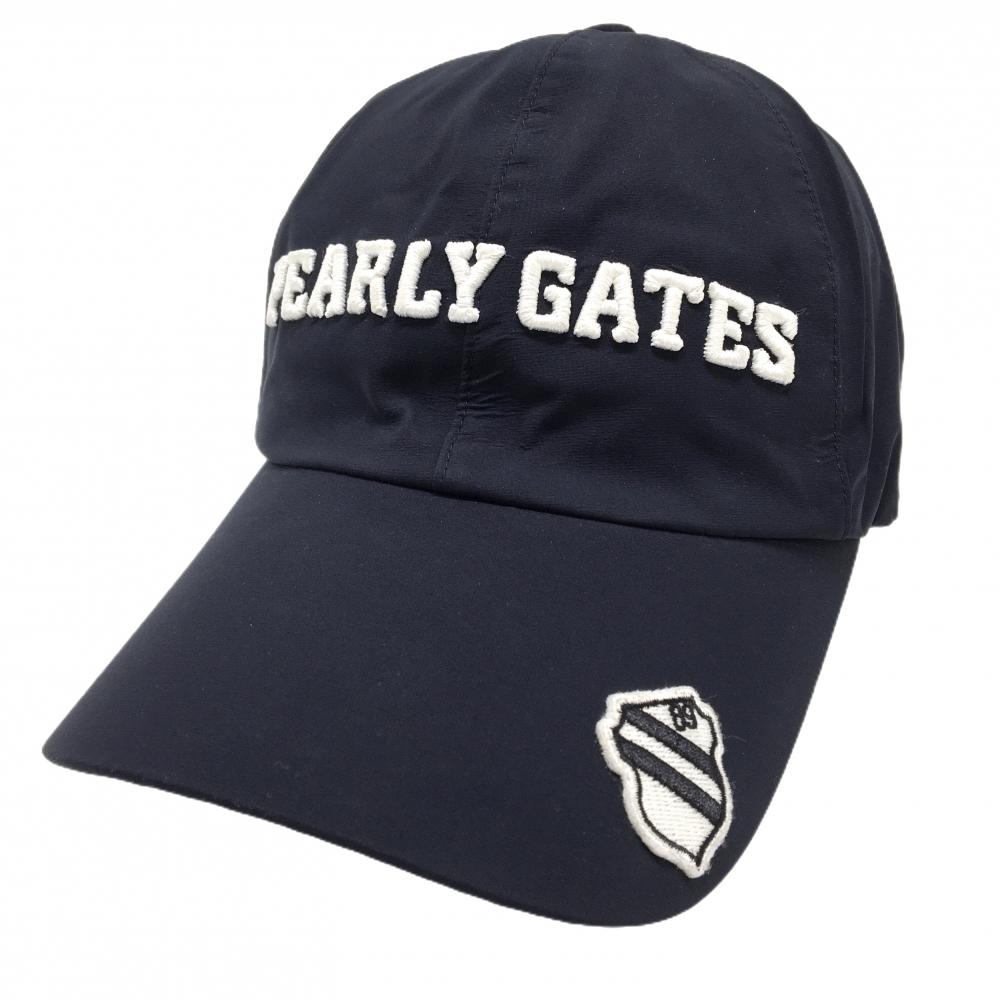 パーリーゲイツ キャップ ダークネイビー×白 フロント立体ロゴ 裏地メッシュ  FR   ゴルフウェア PEARLY GATES