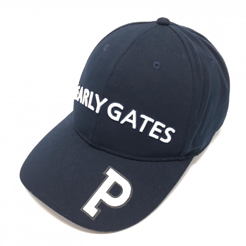 【美品】パーリーゲイツ キャップ ネイビー 立体ロゴ刺しゅう FR   ゴルフウェア PEARLY GATES
