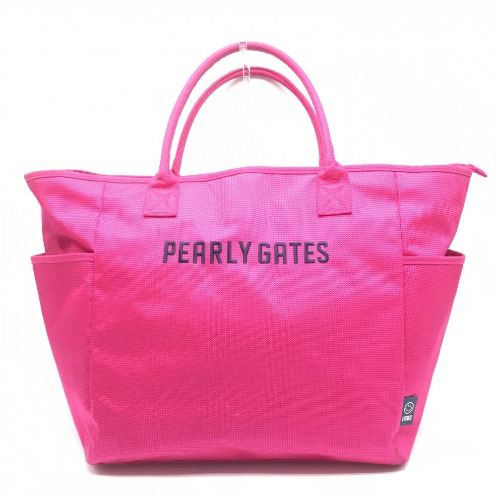 パーリーゲイツ ビッグトートバッグ ピンク×ネイビー PGニコちゃん ロッカーバッグゴルフ PEARLY GATES