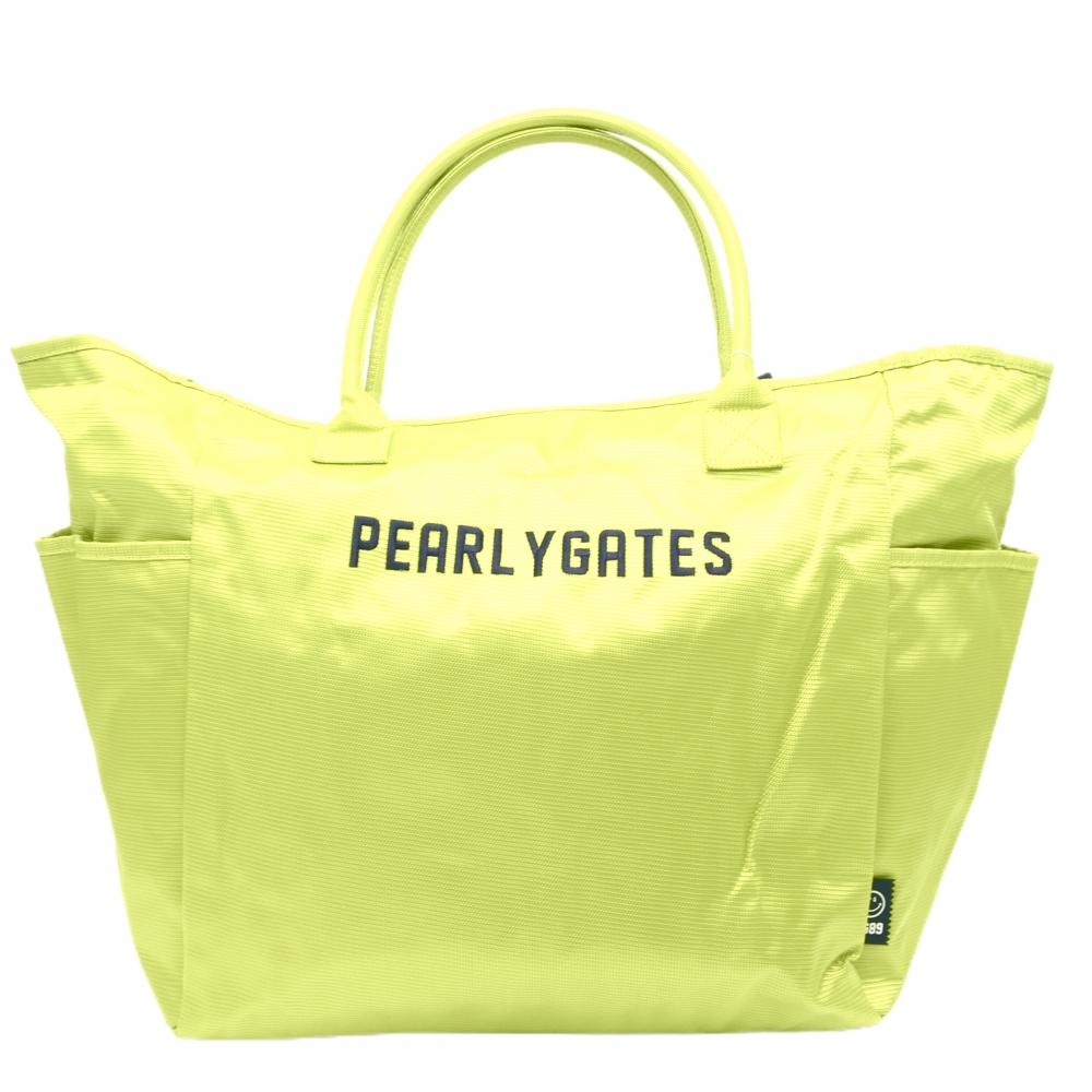 【新品】パーリーゲイツ ビッグトートバッグ イエローグリーン×ネイビー PGニコちゃんゴルフ PEARLY GATES