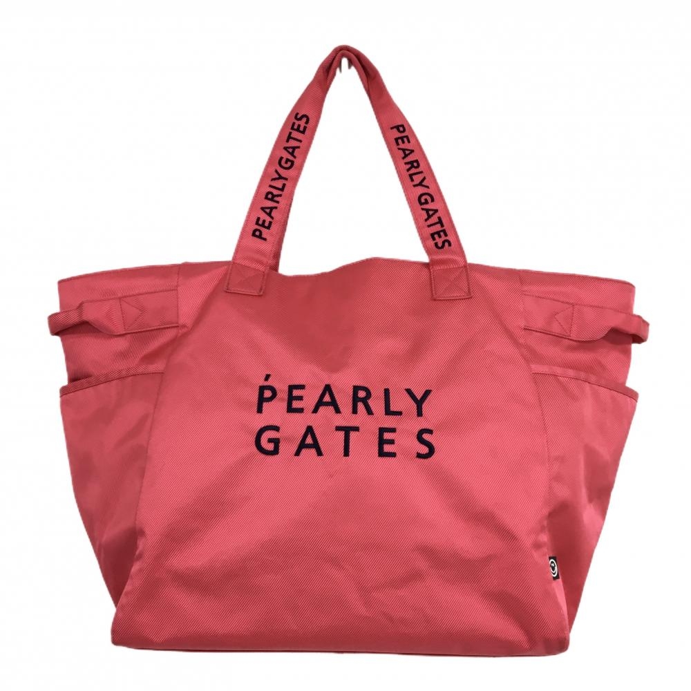 パーリーゲイツ ビッグトートバッグ ピンク×ネイビー ロゴ ニコちゃん スマイル ゴルフ PEARLY GATES