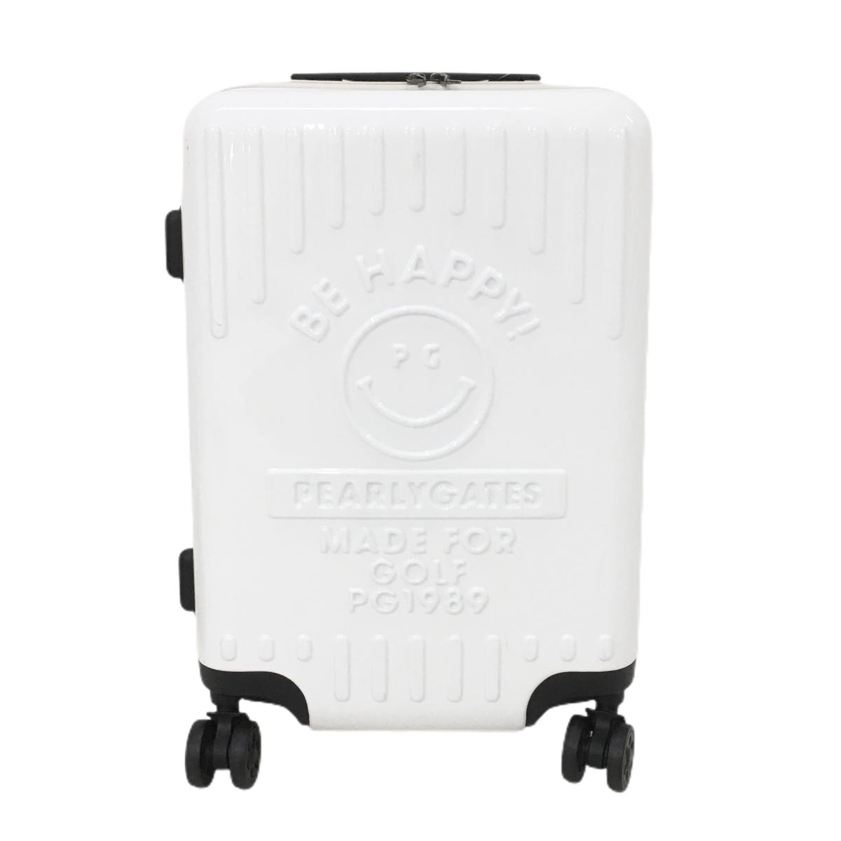 パーリーゲイツ キャリーケース 白 PGニコちゃん スーツケース カバー付ゴルフ PEARLY GATES