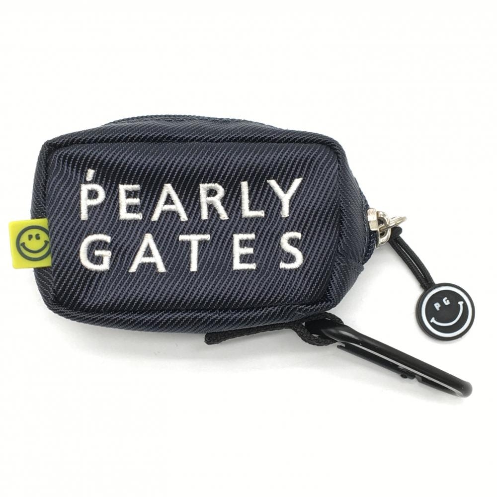 【超美品】パーリーゲイツ ボールケース ネイビー×白 ボールポーチ ニコちゃん スマイルゴルフ PEARLY GATES