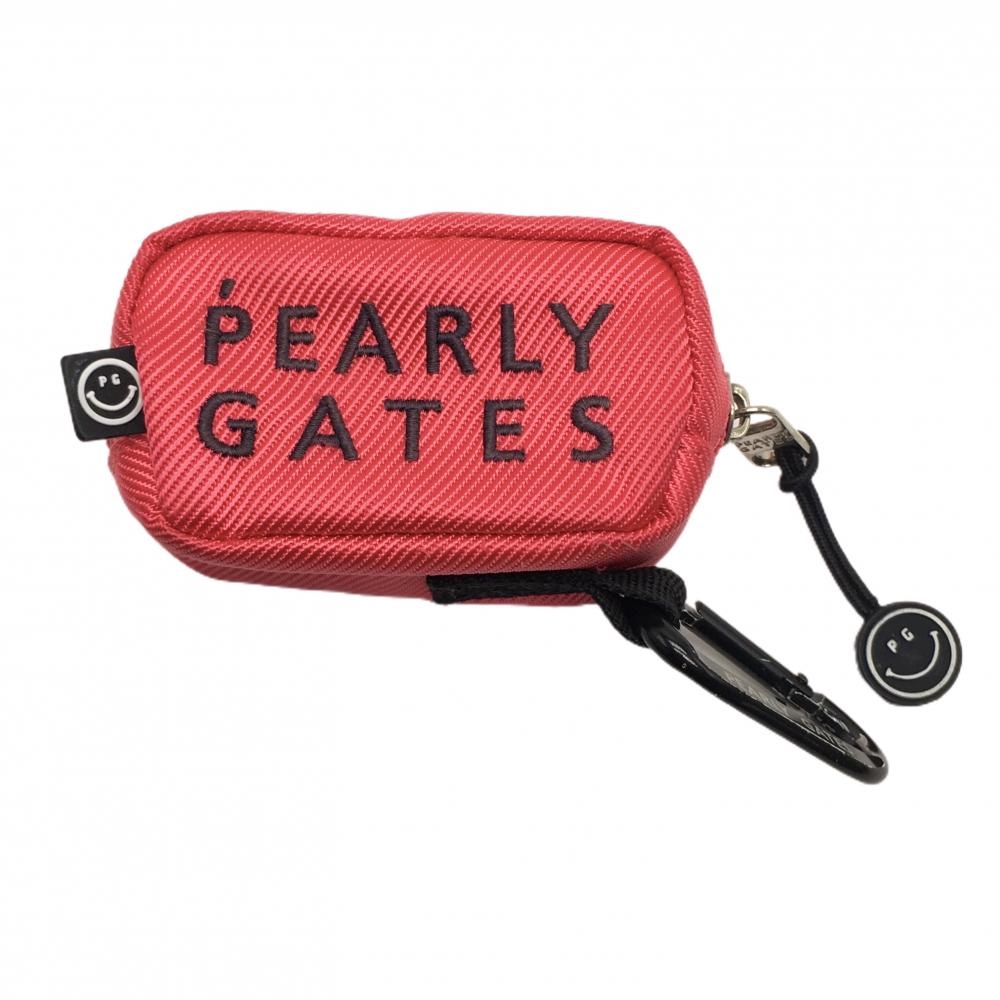パーリーゲイツ ボールポーチ レッド×黒 ニコちゃん ボールケース スマイル ゴルフ PEARLY GATES