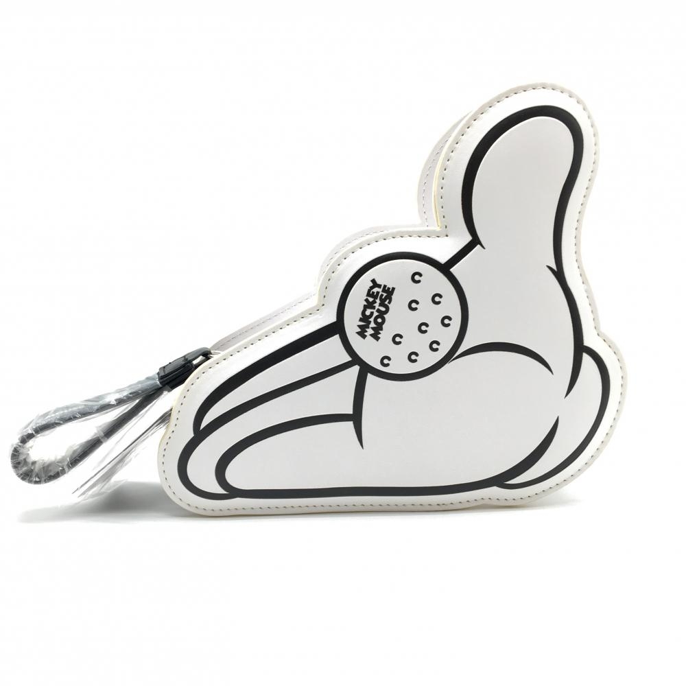 【新品】パーリーゲイツ×Disney ダイカットポーチ 白×黒 ミッキーマウス カートバッグ ゴルフ PEARLY GATES