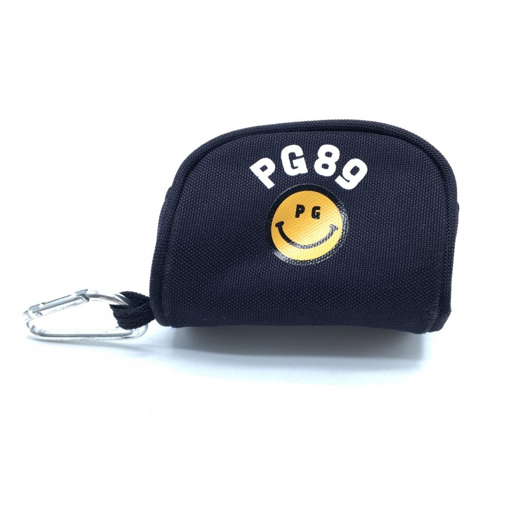 【美品】パーリーゲイツ ボールケース ネイビー ニコちゃん スマイル ボールポーチ ゴルフ PEARLY GATES