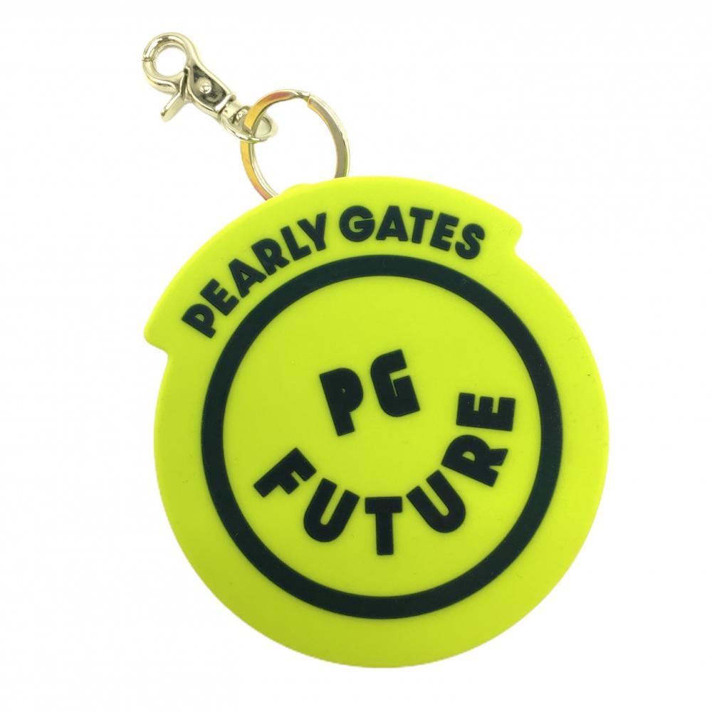 【超美品】パーリーゲイツ ポーチ ライムグリーン系×ネイビー ニコちゃん スマイル シリコン 小物入れ ケース ゴルフ PEARLY GATES