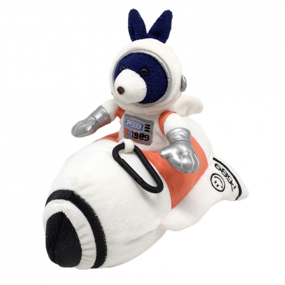 【美品】パーリーゲイツ ボールポーチ 白×オレンジ ロケット ラビット ぬいぐるみ 宇宙シリーズ カラビナ付 小物入れ ゴルフ PEARLY GATES