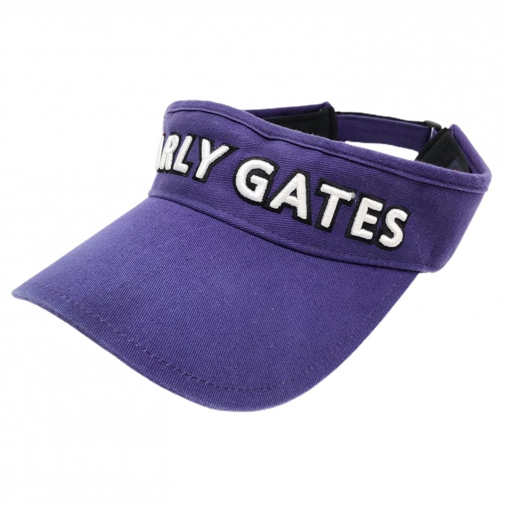 パーリーゲイツ サンバイザー パープル 立体ロゴ刺しゅう FR  ゴルフウェア PEARLY GATES