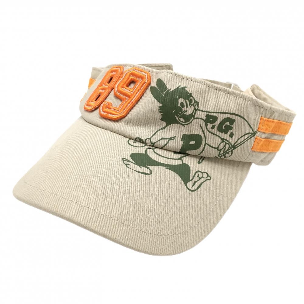 パーリーゲイツ サンバイザー ベージュ×オレンジ サイド2ライン FR   ゴルフウェア PEARLY GATES