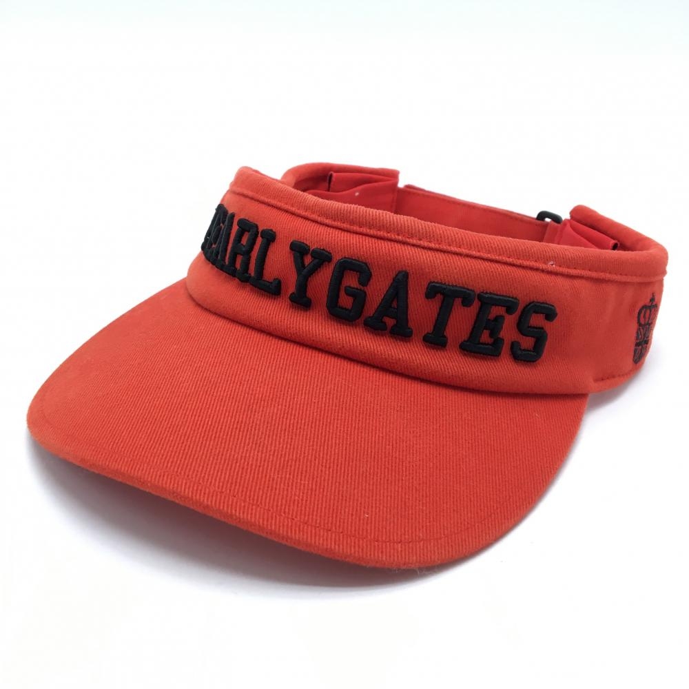 パーリーゲイツ サンバイザー オレンジ×黒 立体ロゴ刺しゅう FR   ゴルフウェア PEARLY GATES