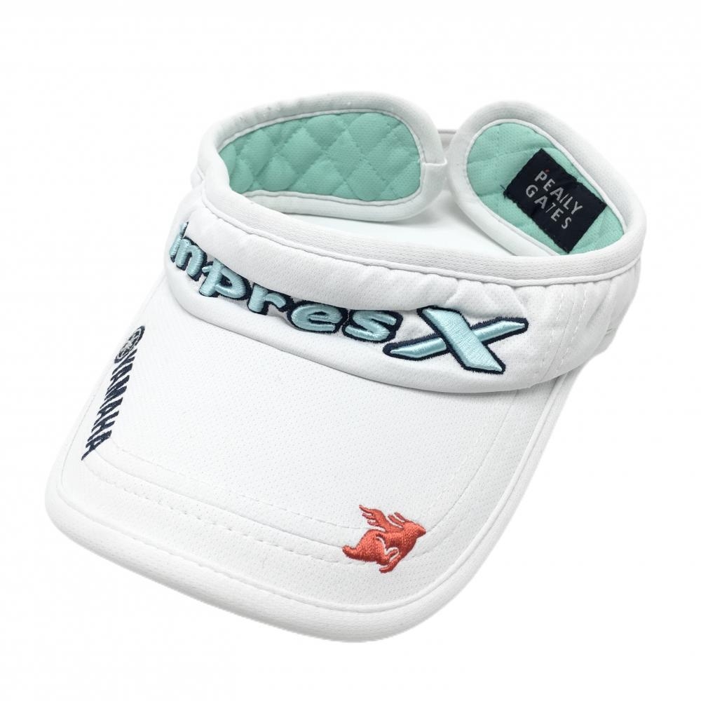 パーリーゲイツ×YAMAHA サンバイザー 白 刺しゅう   ゴルフウェア PEARLY GATES