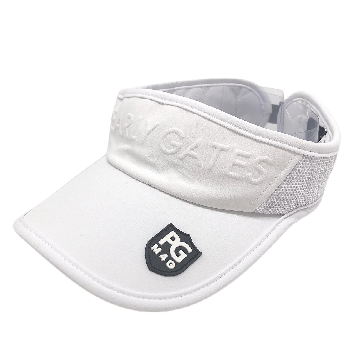 【美品】パーリーゲイツ サンバイザー 白 立体ロゴ  FR   ゴルフウェア PEARLY GATES
