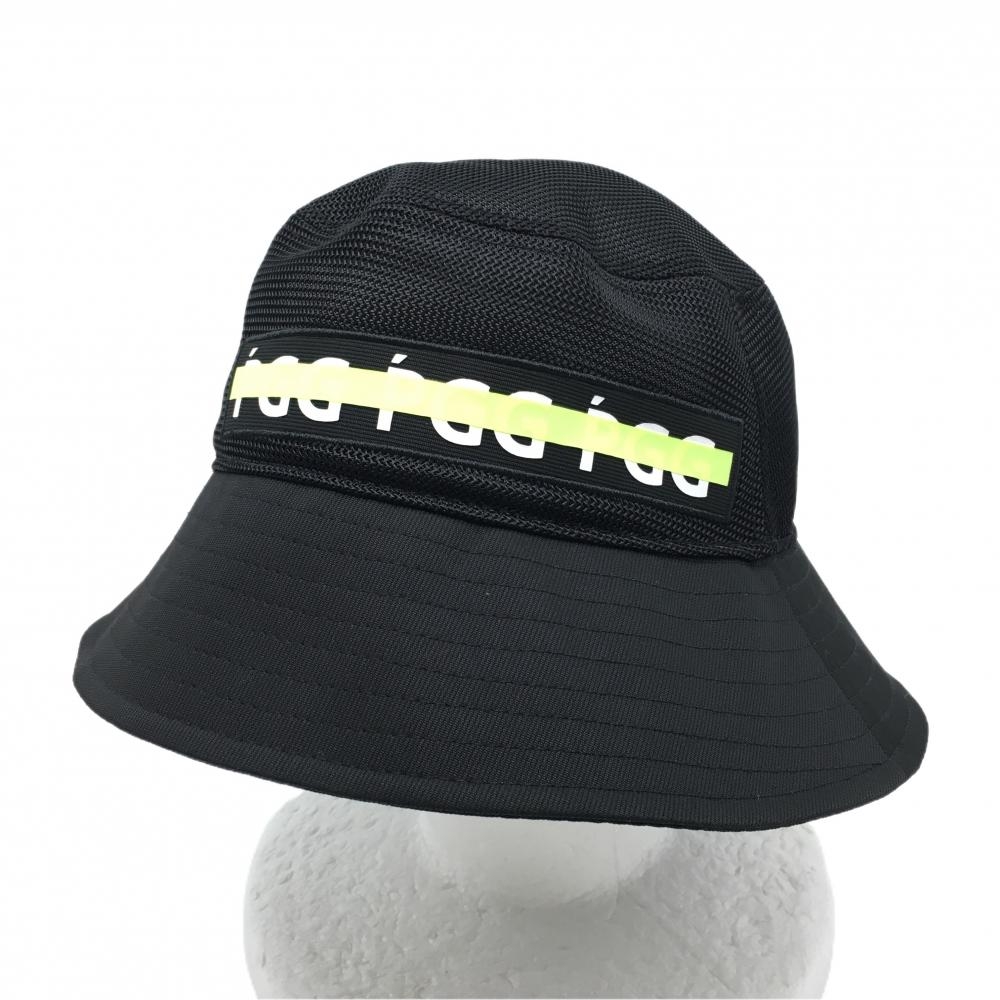 【美品】PGGパーリーゲイツ メッシュハット 黒 クラウンメッシュ   ゴルフウェア PEARLY GATES