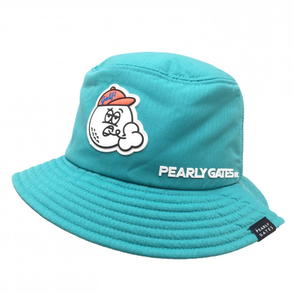 【新品】パーリーゲイツ ハット グリーン×白 ボールくん 裏起毛 FR   ゴルフウェア 2024年モデル PEARLY GATES