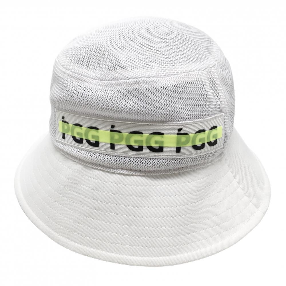 【美品】PGGパーリーゲイツ バケットハット 白 メッシュ  FR   ゴルフウェア 2024年モデル PEARLY GATES