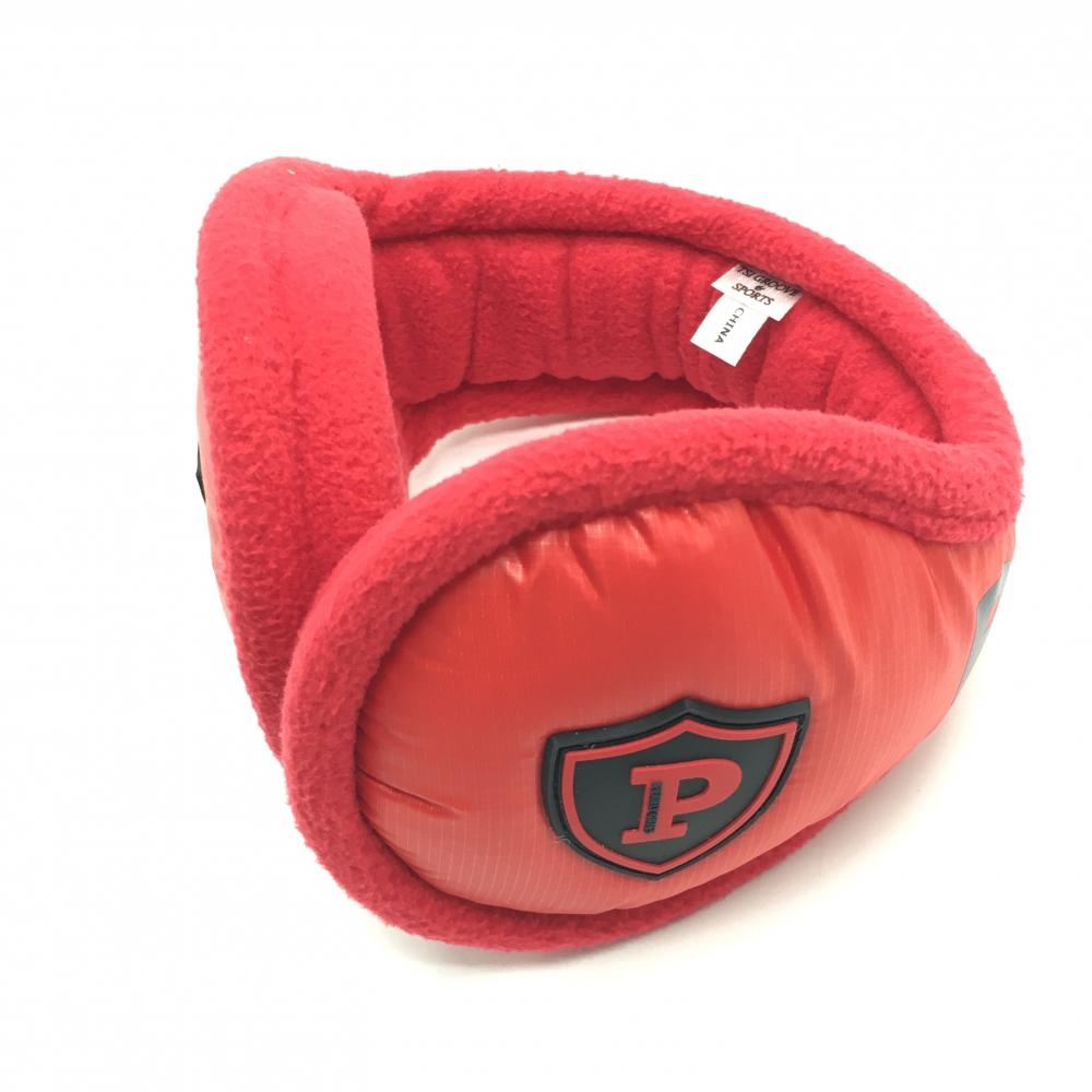 【超美品】パーリーゲイツ イヤーマフ レッド×ネイビー 内側フリース 耳当て   ゴルフウェア PEARLY GATES