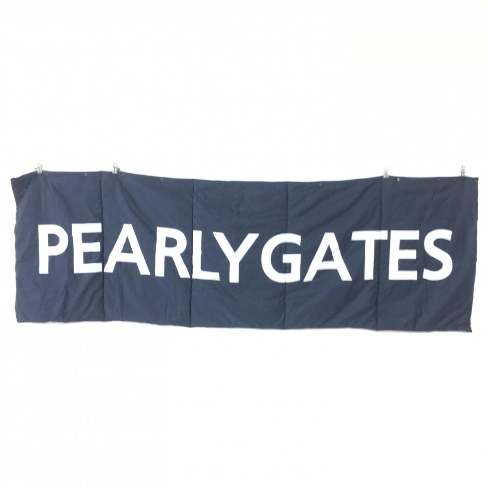 【超美品】PEARLY GATES パーリーゲイツ 中綿ブランケット ネイビー×白 ロゴプリント ショール ポンチョ ゴルフ 画像