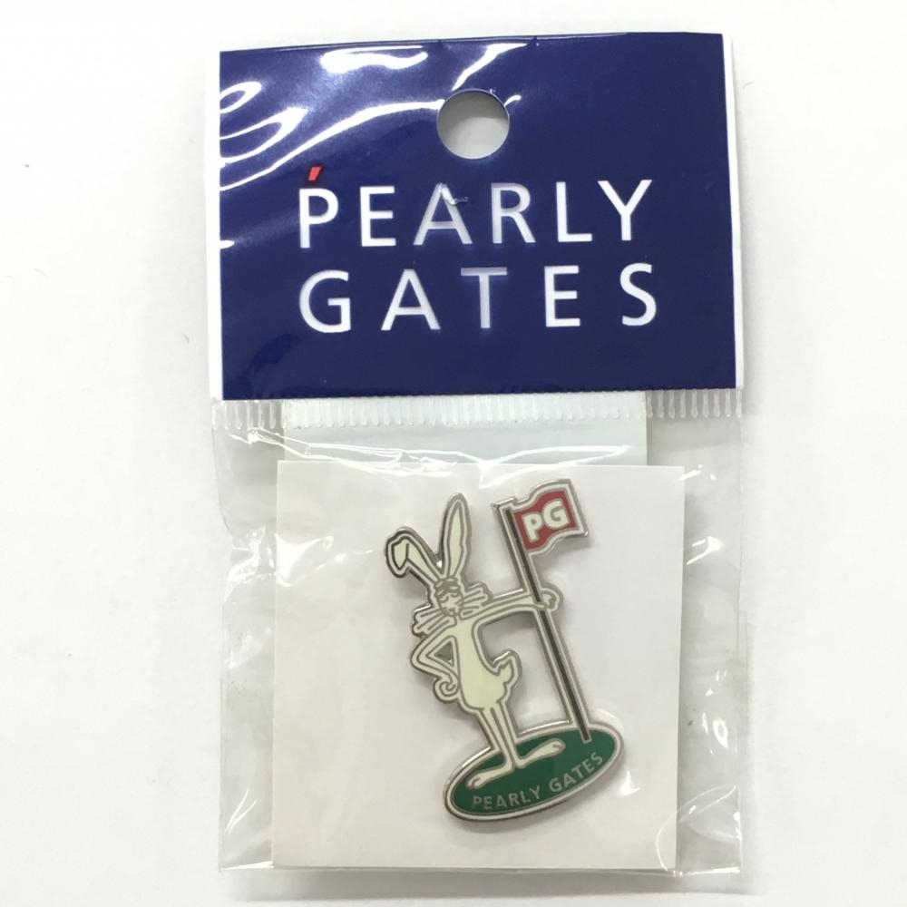 【新品】パーリーゲイツ ピンブローチ 白×グリーン ラビット FRゴルフ PEARLY GATES