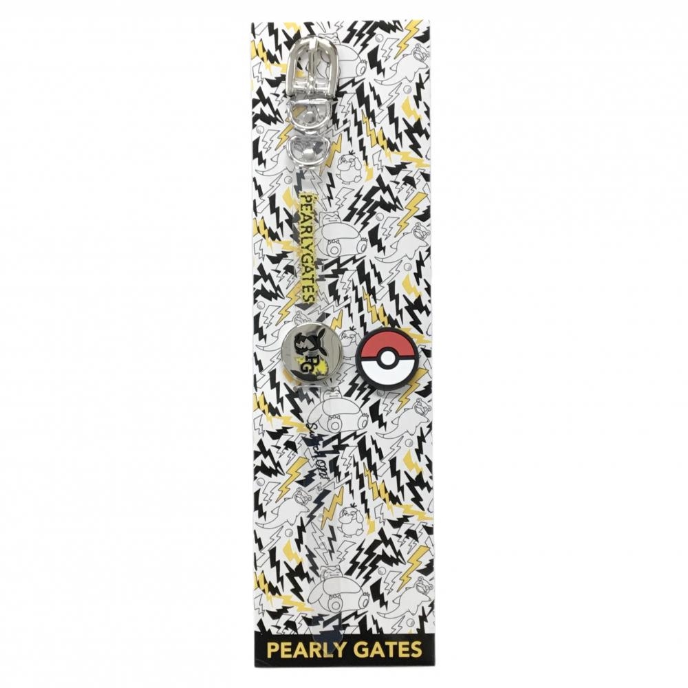 【新品】パーリーゲイツ×ポケモン ブレスレットマーカー 白×レッド ピカチュウ モンスターボール ゴルフ PEARLY GATES