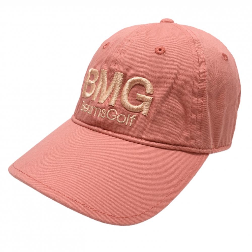 ビームスゴルフ キャップ サーモンピンク ロゴ刺しゅう    ゴルフウェア BEAMS GOLF
