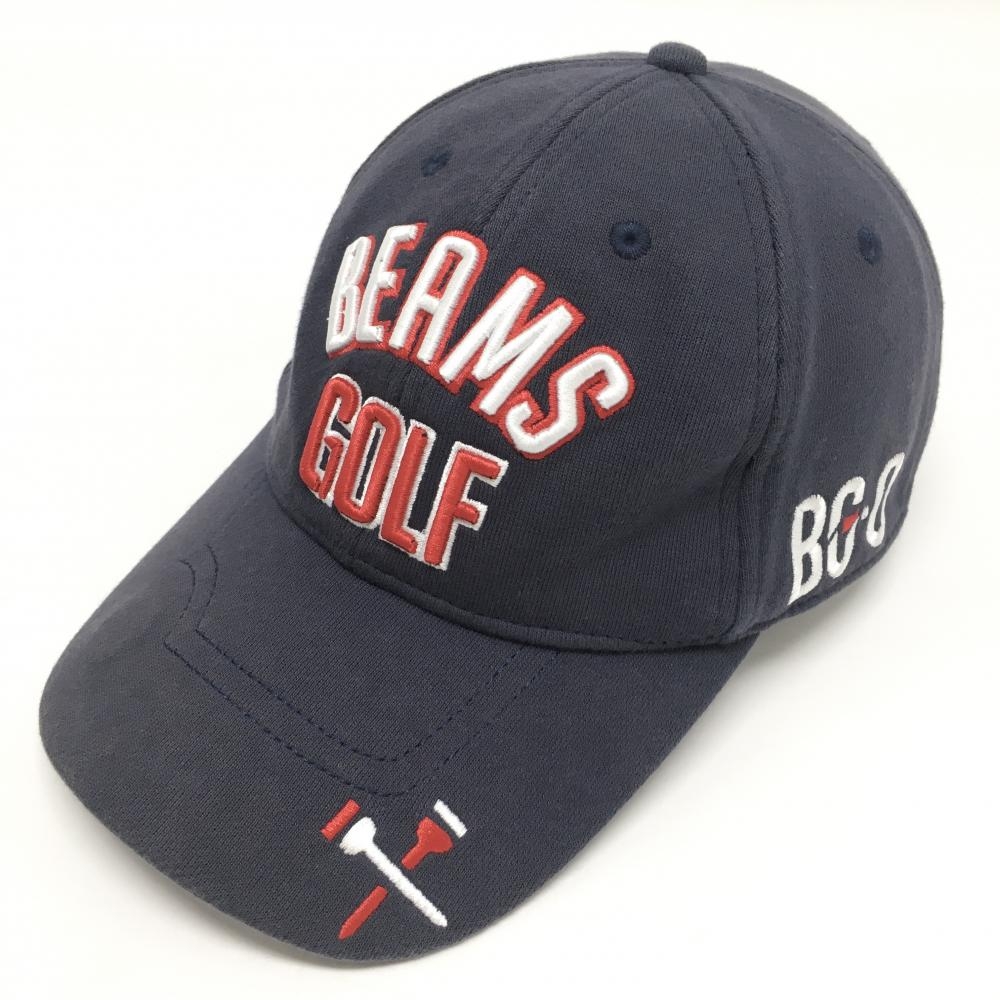 ビームスゴルフ キャップ ネイビー×白×レッド 立体ロゴ刺しゅう   ゴルフウェア BEAMS GOLF