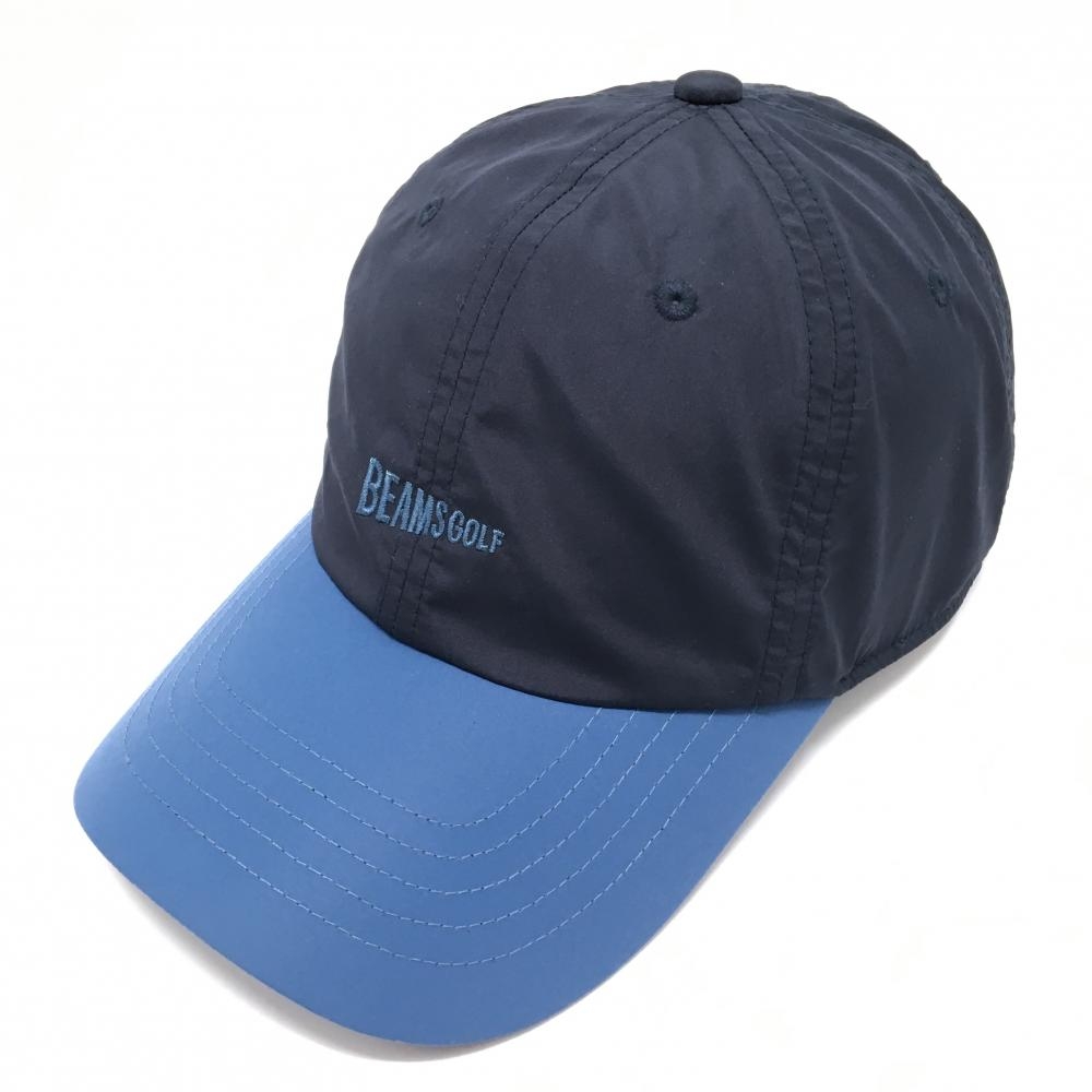 【超美品】ビームスゴルフ キャップ ネイビー×ブルー ロゴ刺しゅう 57-59cm   ゴルフウェア BEAMS GOLF