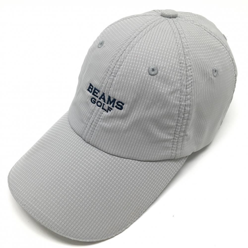 【美品】ビームスゴルフ キャップ グレー×ネイビー メッシュ調 57-59㎝   ゴルフウェア BEAMS GOLF