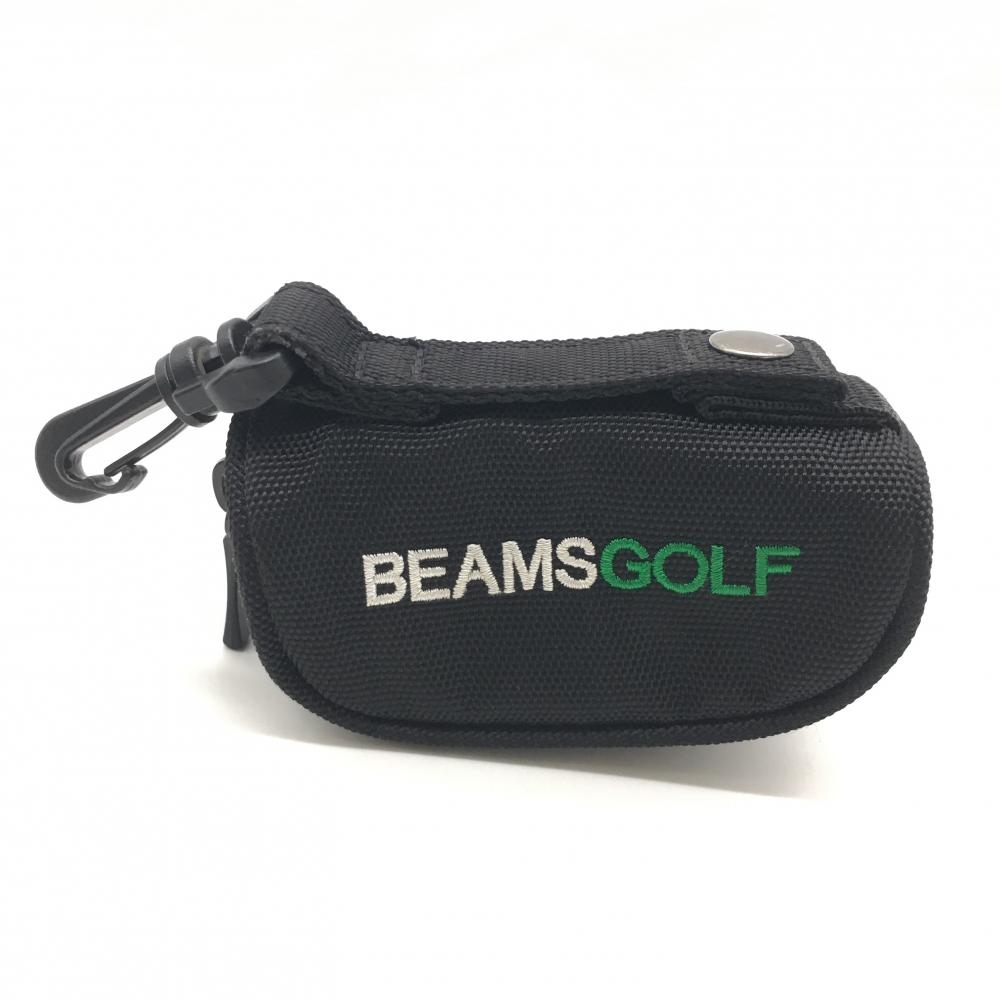 【超美品】ビームスゴルフ ボールケース 黒 カラビナ付き ボールポーチゴルフ BEAMS GOLF 画像