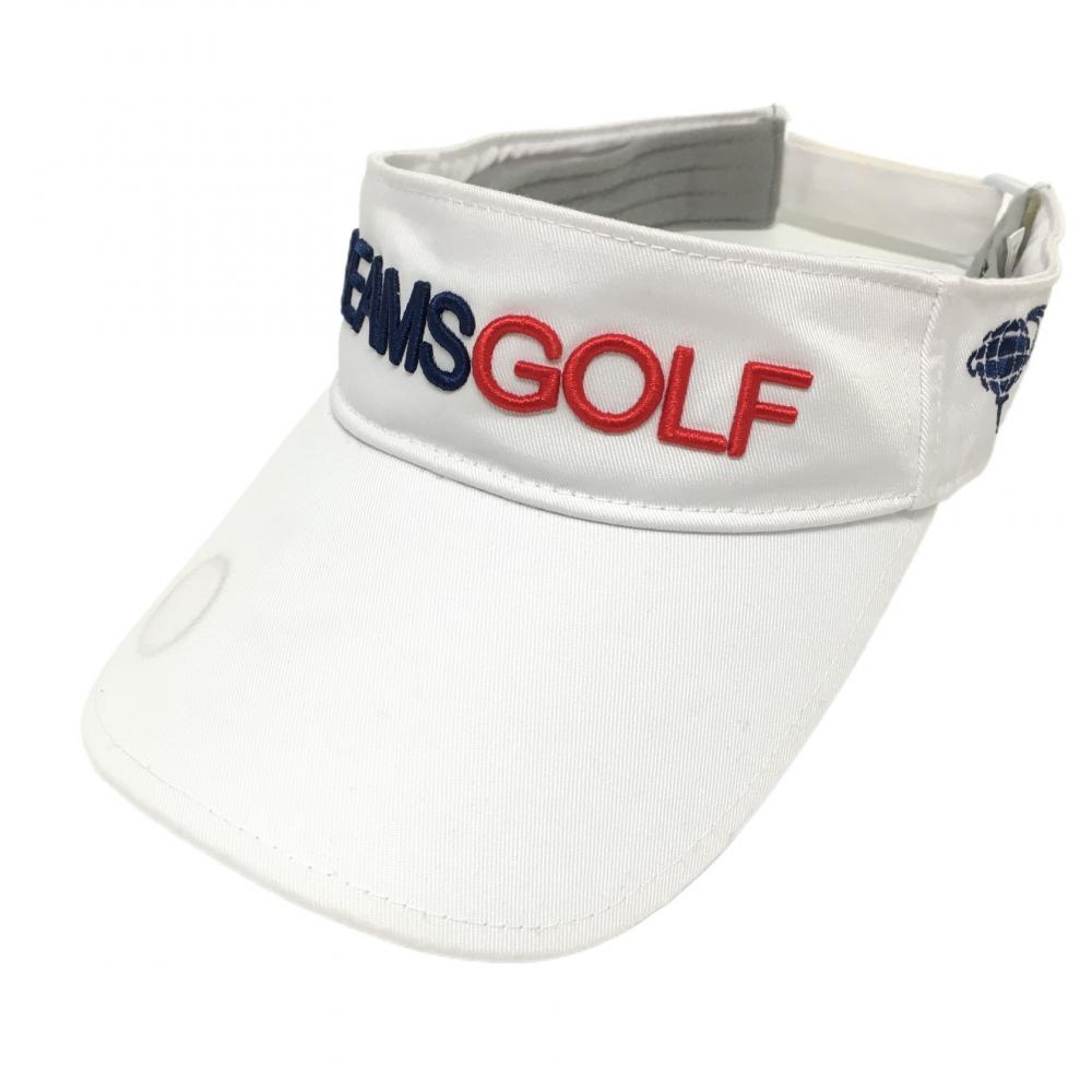 ビームスゴルフ サンバイザー 白×ネイビー 立体ロゴ刺しゅう  ゴルフウェア BEAMS GOLF
