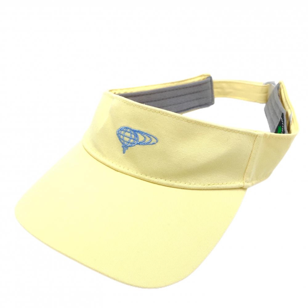 【超美品】ビームスゴルフ サンバイザー イエロー×ライトブルー ロゴ刺しゅう L  ゴルフウェア BEAMS GOLF