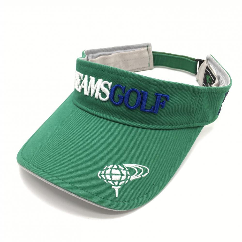 ビームスゴルフ サンバイザー グリーン×白 立体ロゴ刺しゅう  54-56cm  ゴルフウェア BEAMS GOLF