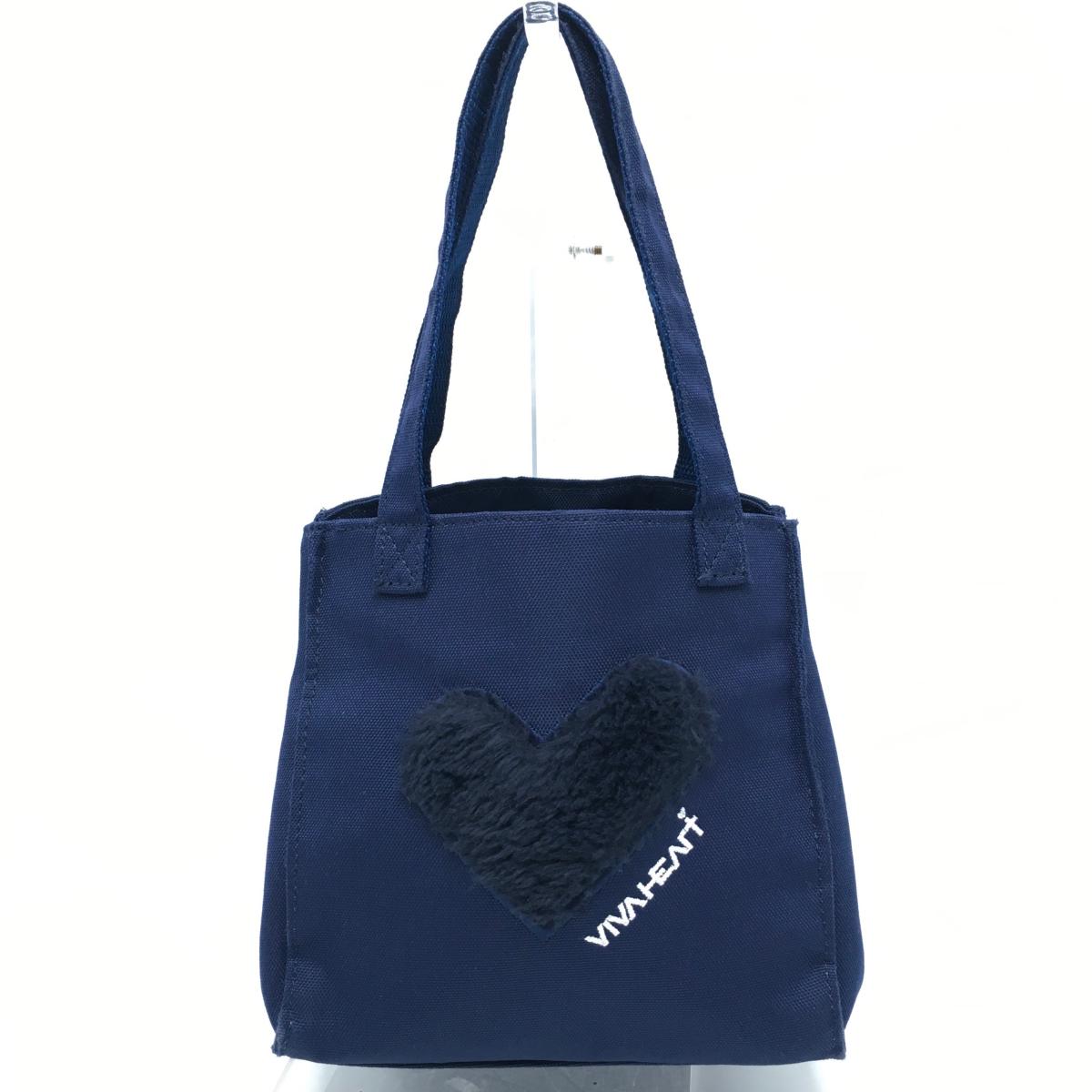 【美品】ビバハート カートバッグ ネイビー×黒 内外ポケット 開口部巾着  ゴルフ VIVA HEART