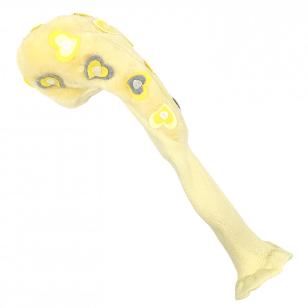【新品】ビバハート ヘッドカバー(DR) イエロー×グレー ハート ドライバー ゴルフ VIVA HEART