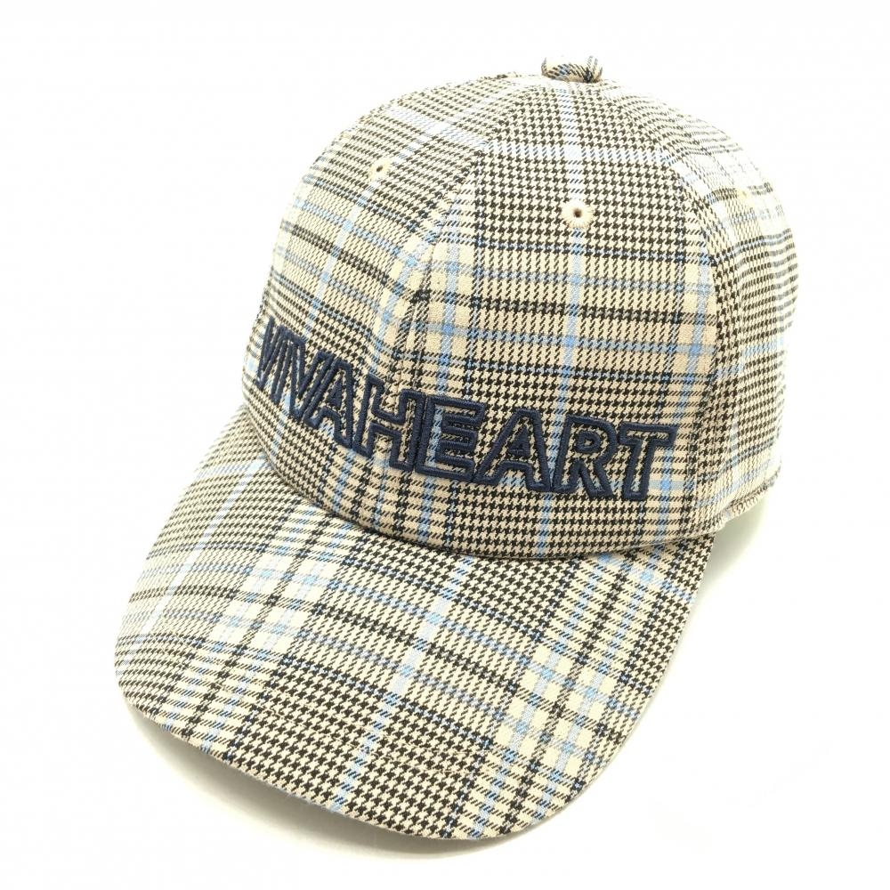 ビバハート キャップ ベージュ×ネイビー グレンチェック  40   ゴルフウェア VIVA HEART