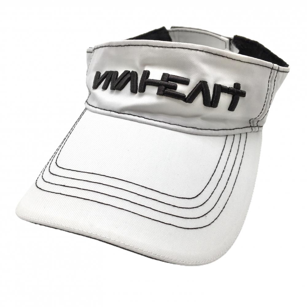 ビバハート サンバイザー 白×黒 ロゴ刺しゅう 50  ゴルフウェア VIVA HEART