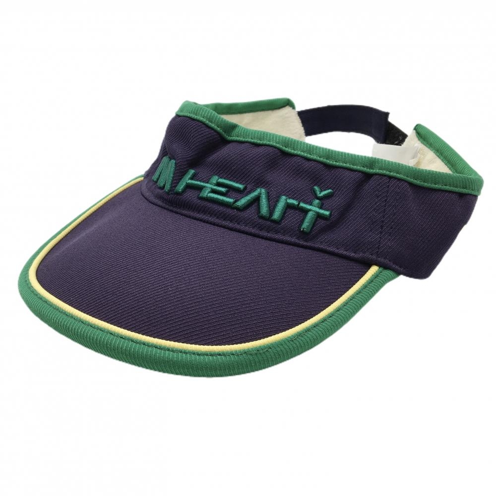 ビバハート サンバイザー ネイビー×グリーン 立体ロゴ  表記なし  ゴルフウェア VIVA HEART