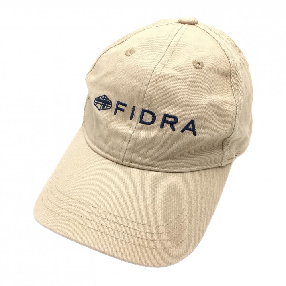 【美品】フィドラ キャップ ベージュ×ネイビー ロゴ刺しゅう FREE  ゴルフウェア FIDRA