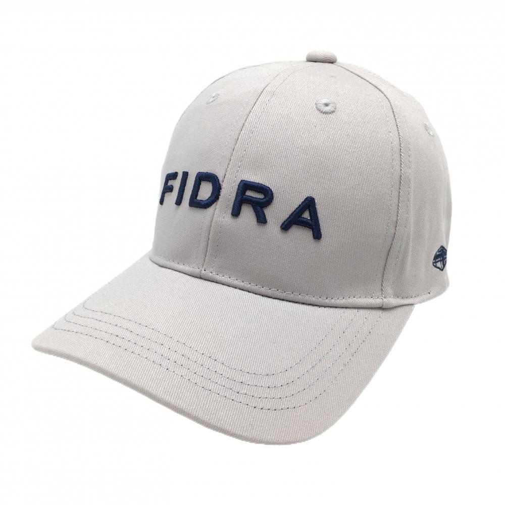 【超美品】フィドラ キャップ グレージュ×ネイビー ロゴ刺しゅう FREE  ゴルフウェア FIDRA