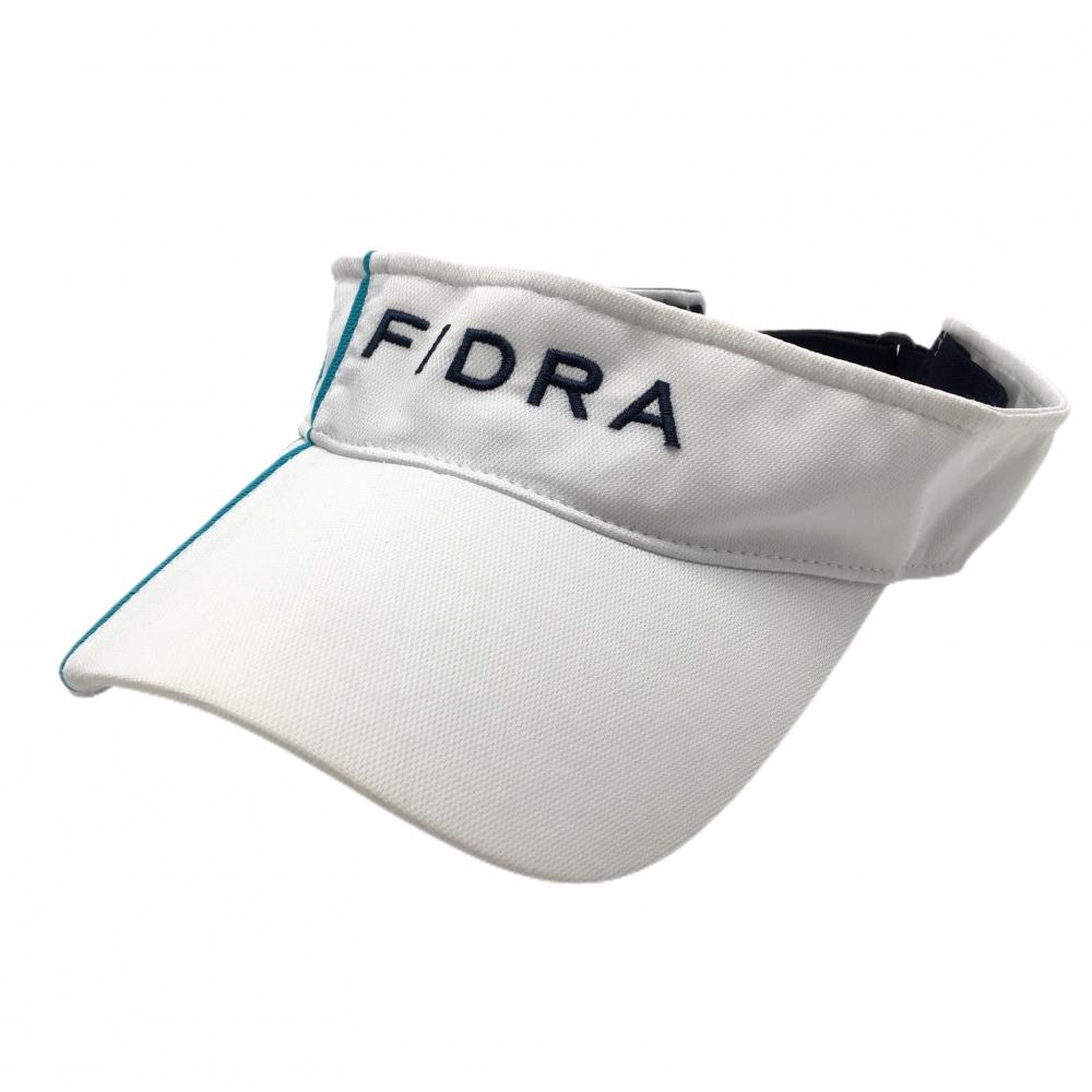 【美品】フィドラ サンバイザー 白×ネイビー バイカラー FREE（57-59㎝）  ゴルフウェア FIDRA