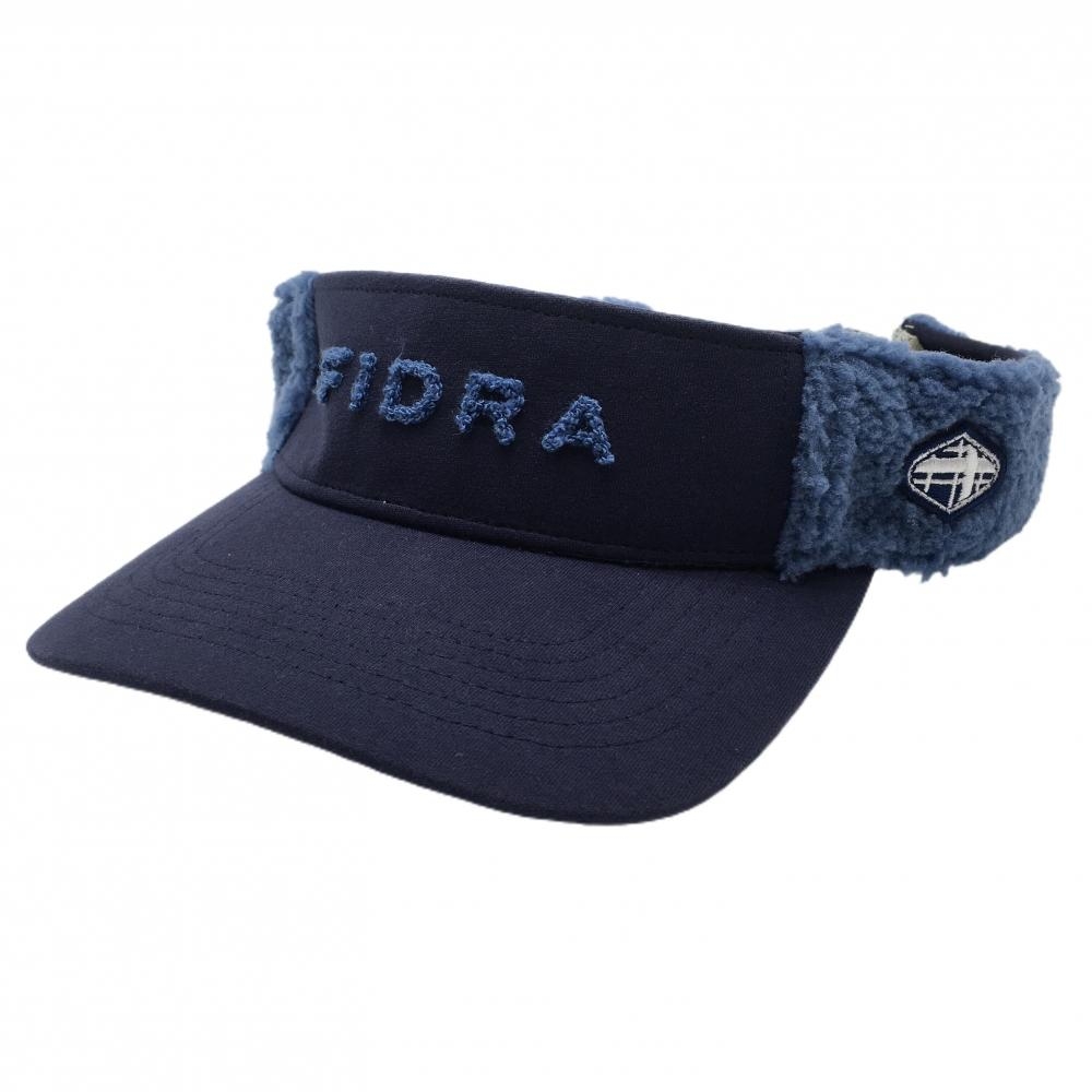 【美品】フィドラ ボアサンバイザー ネイビー×ブルー ロゴ FREE   ゴルフウェア FIDRA