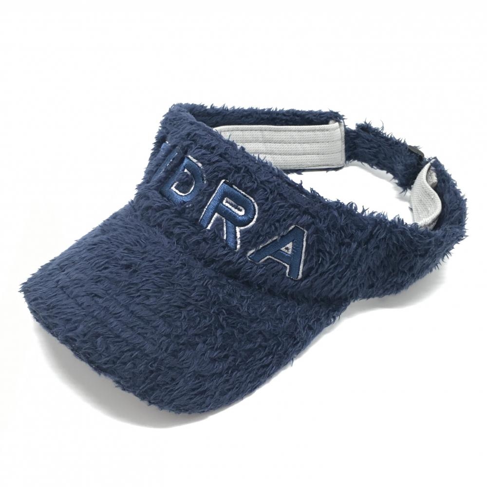 フィドラ サンバイザー ネイビー ボア つば裏チェック    ゴルフウェア FIDRA
