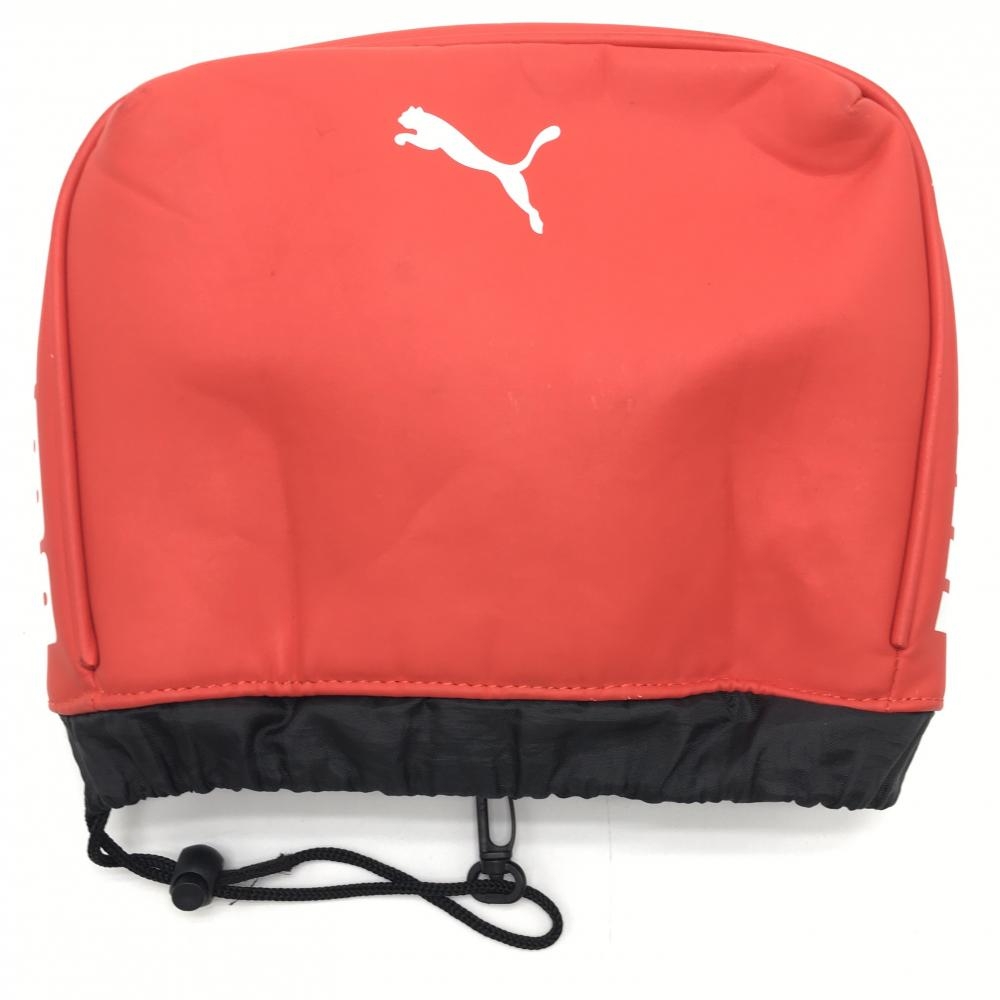 【美品】プーマ アイアンカバー レッドオレンジ×白 サイドロゴ ヘッドカバーゴルフ PUMA