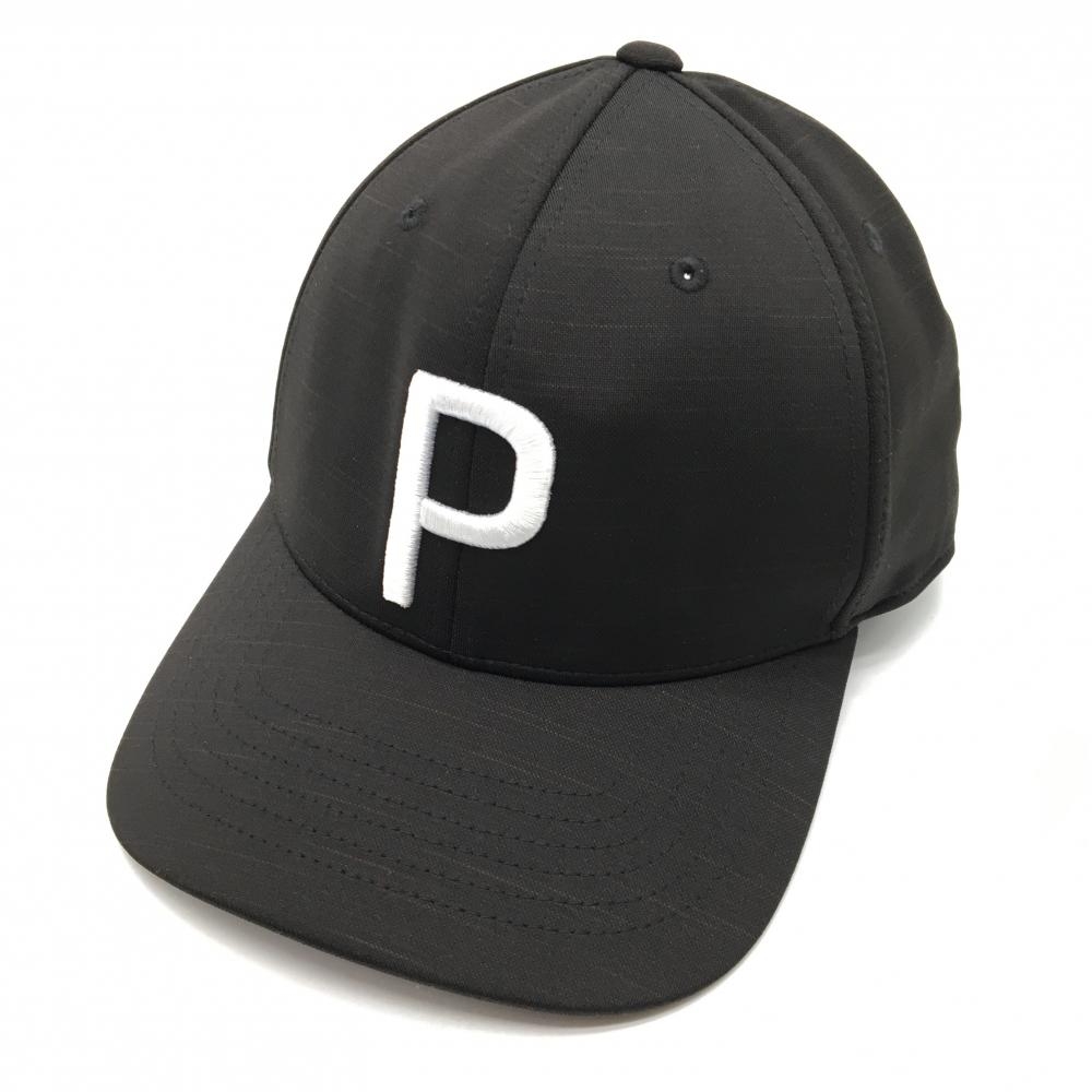 【超美品】プーマ キャップ 杢黒×白 立体ロゴ刺しゅう   ゴルフウェア 2023年モデル PUMA